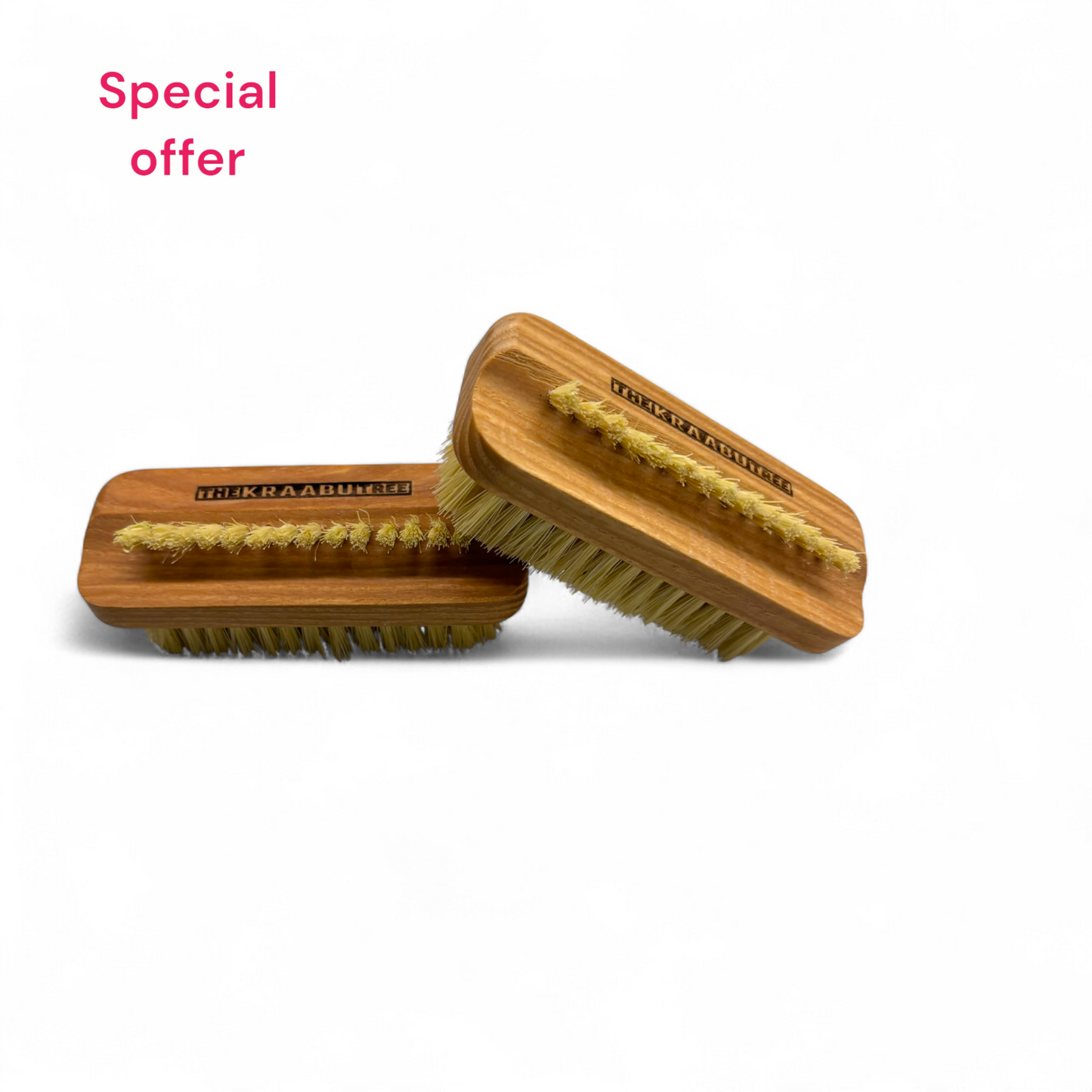 Nail brush with an incline row tampico plant fibres set of 2