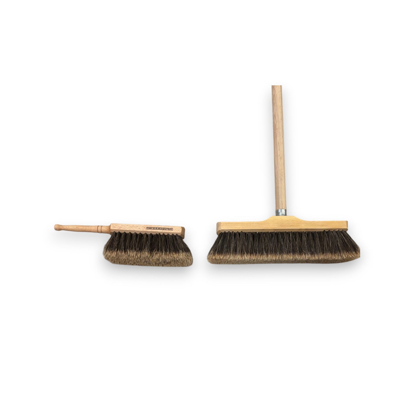 Luxury indoor broom and hand brush set split horse hair end