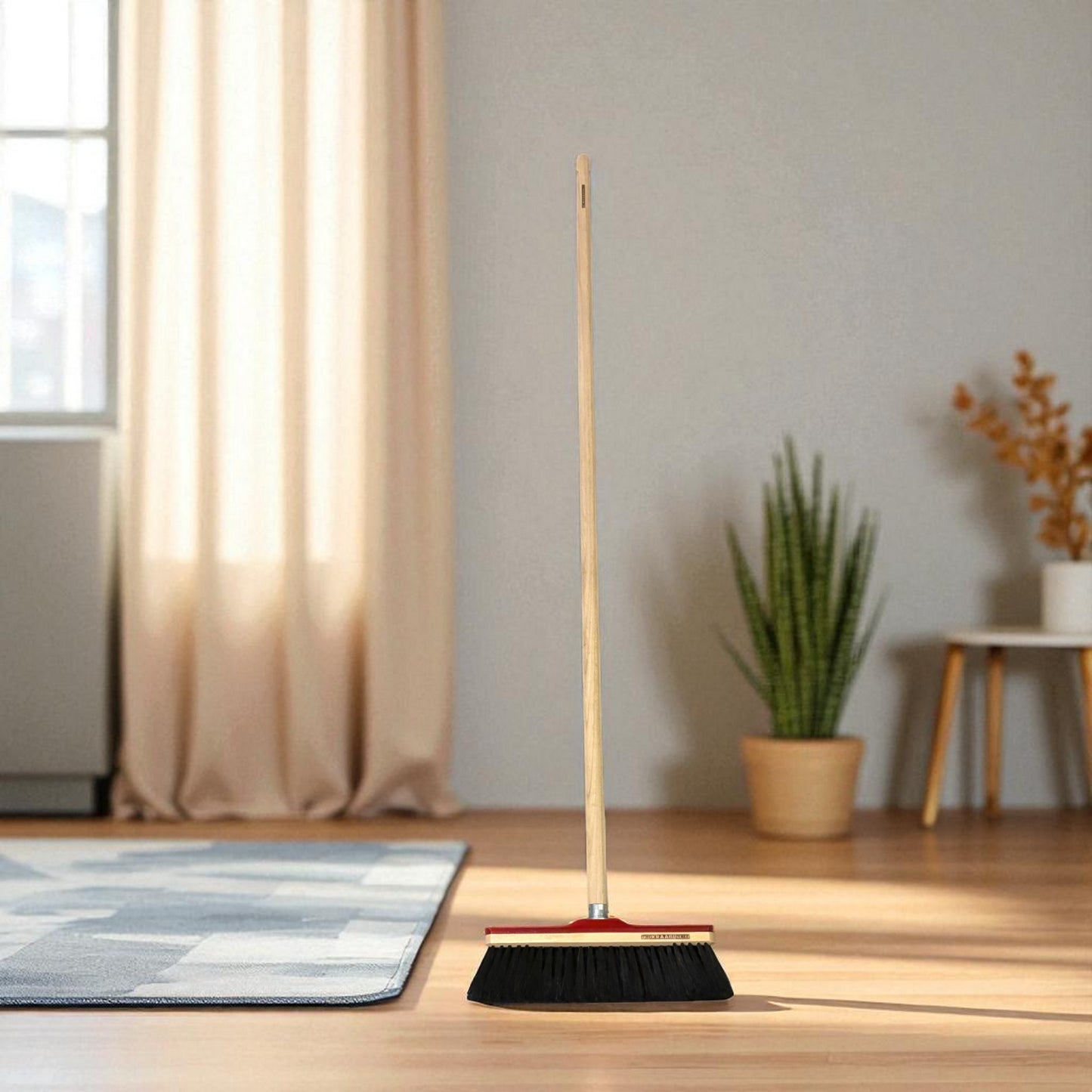 Indoor broom 2 tone treated beechwood 140cm