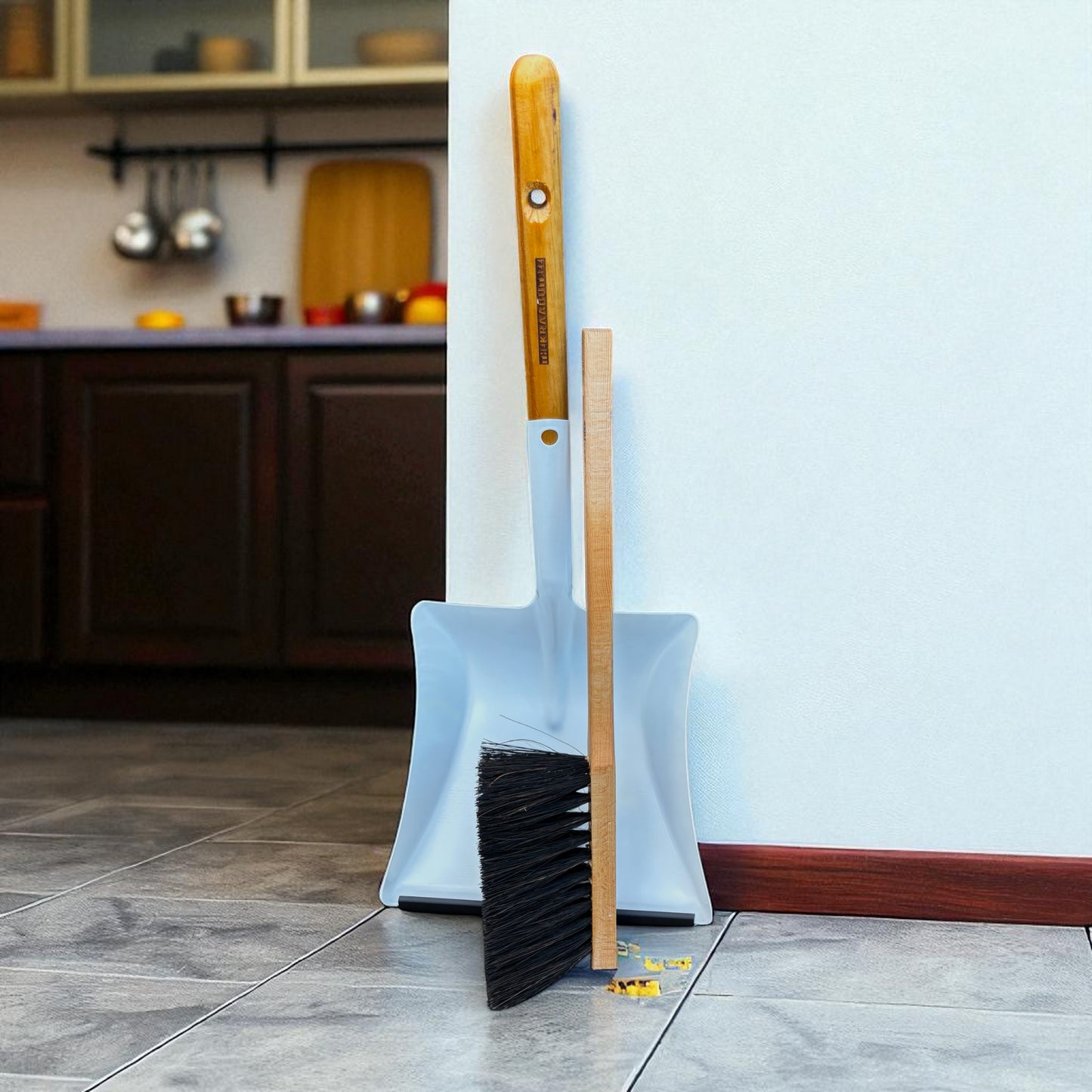 Shovel and dustpan set with long handle 55cm