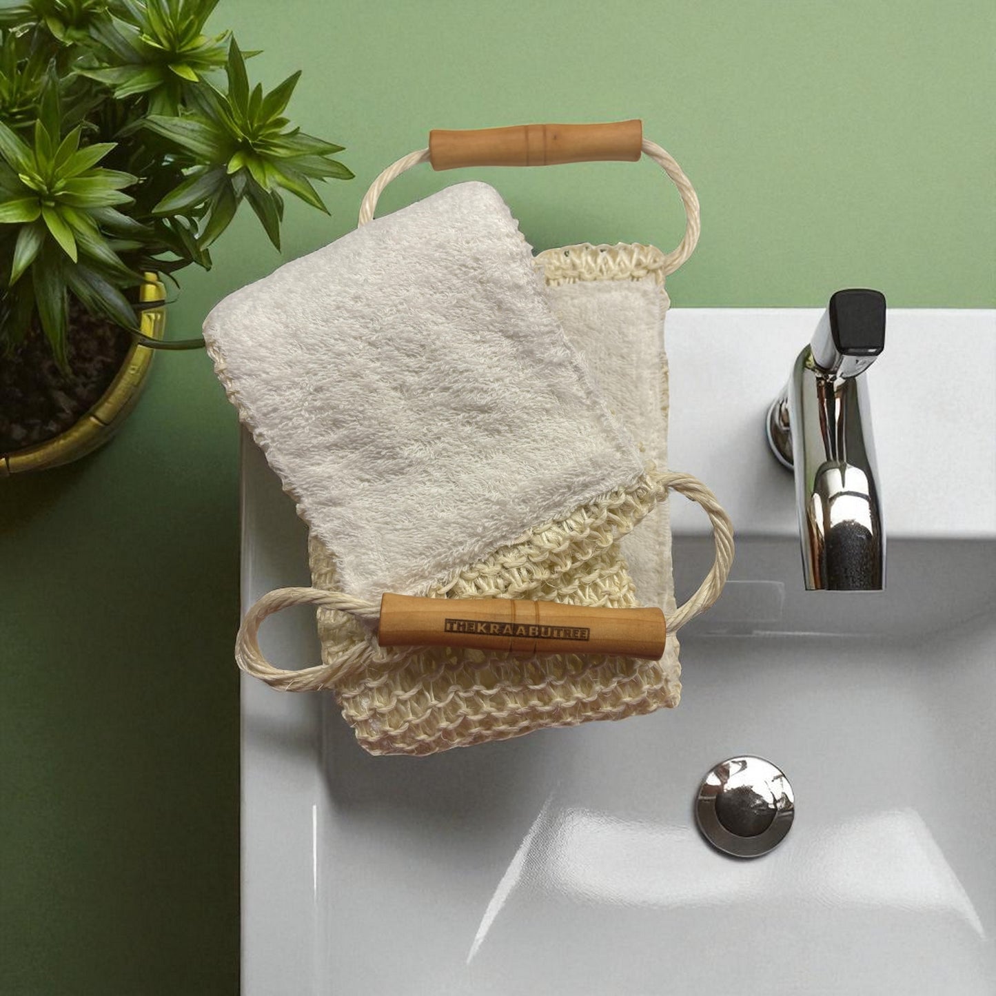 Sisal and cotton bath strap 82cm
