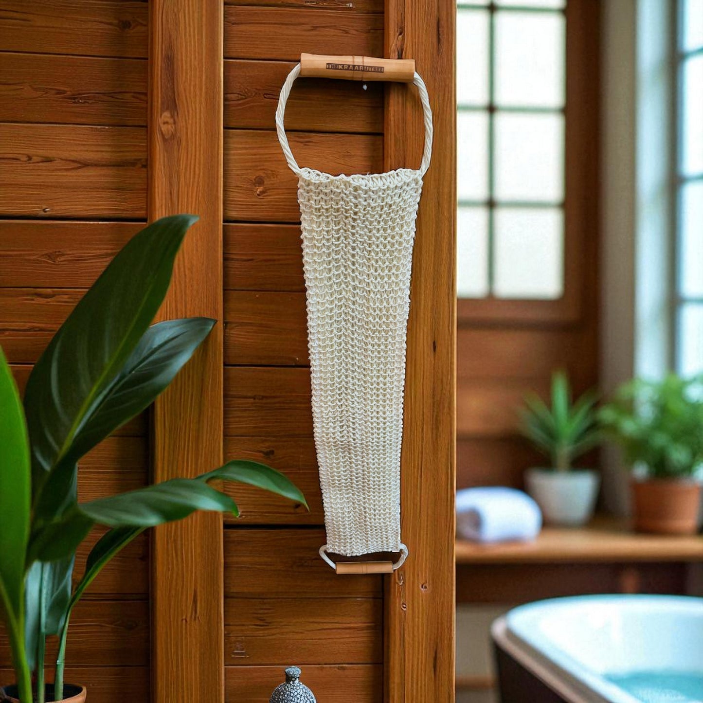 Sisal and cotton bath strap 82cm