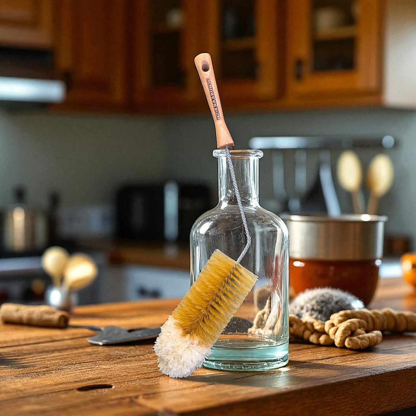 Decanter cleaning brush with boar bristle 50cm