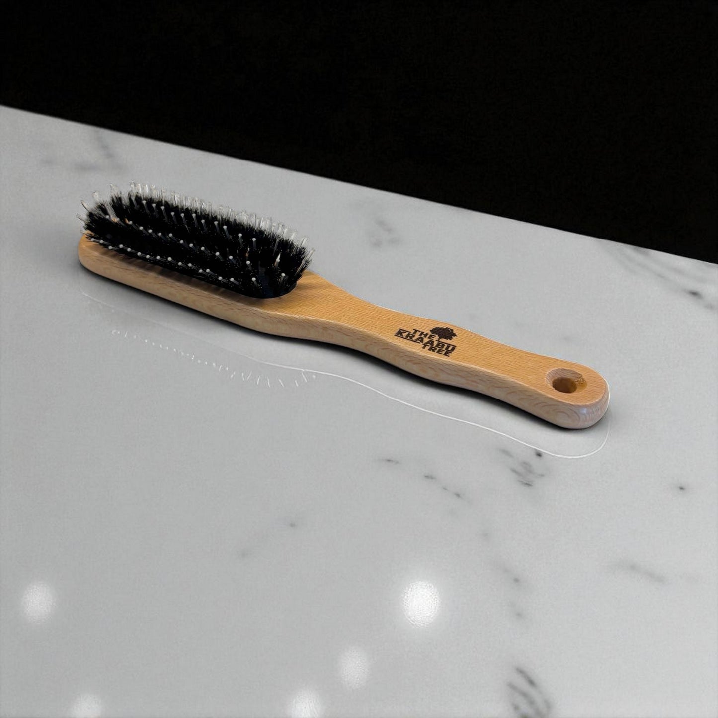 Slim natural hair brush with a detangler 22cm