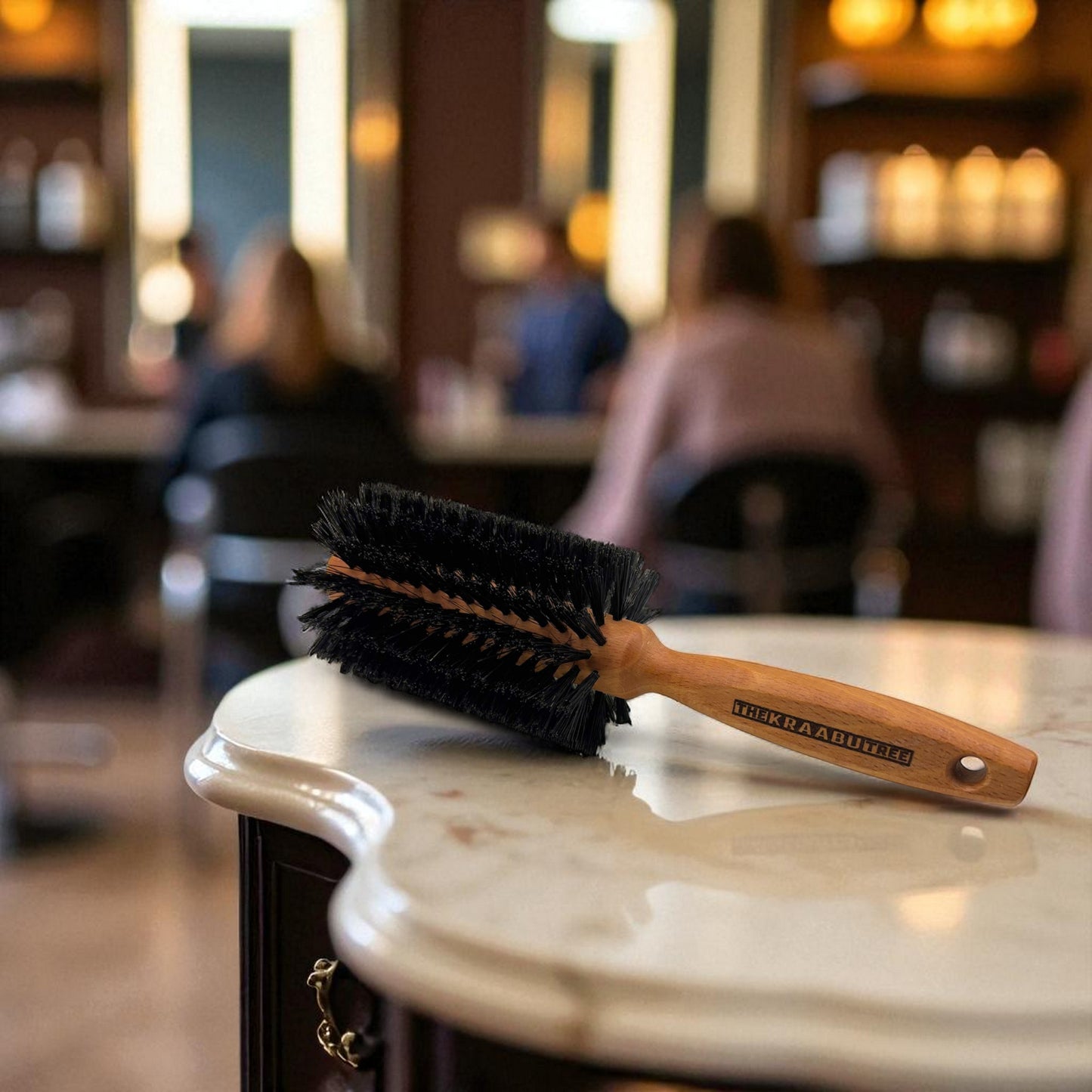 Round hairbrush with boar bristle large 21cm