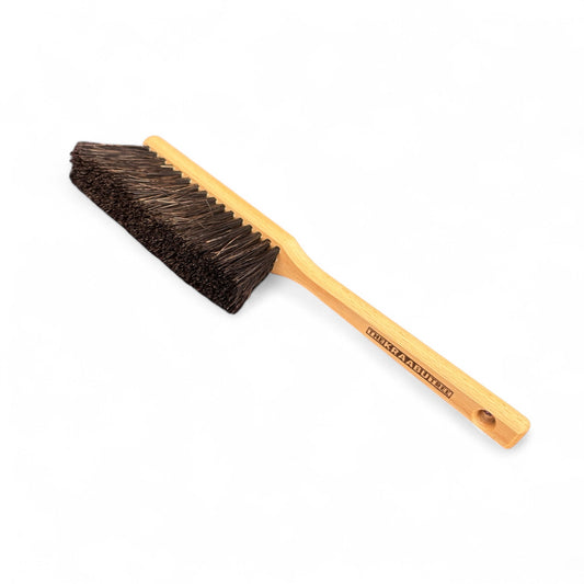 Long handle handbrush with arenga plant fibres, 45cm long