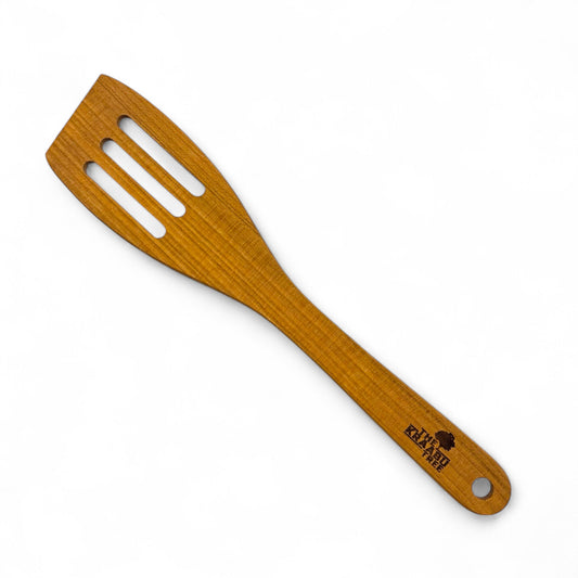 Cherrywood flat cooking spatula with slats, 32cm
