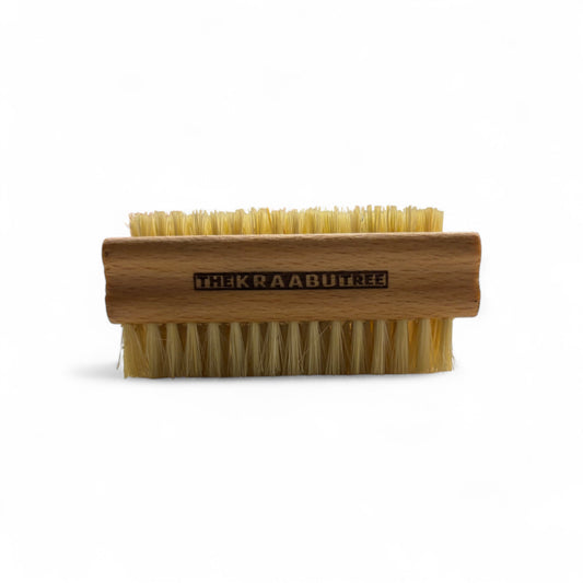 Nail brush twin head stiff plant fibre