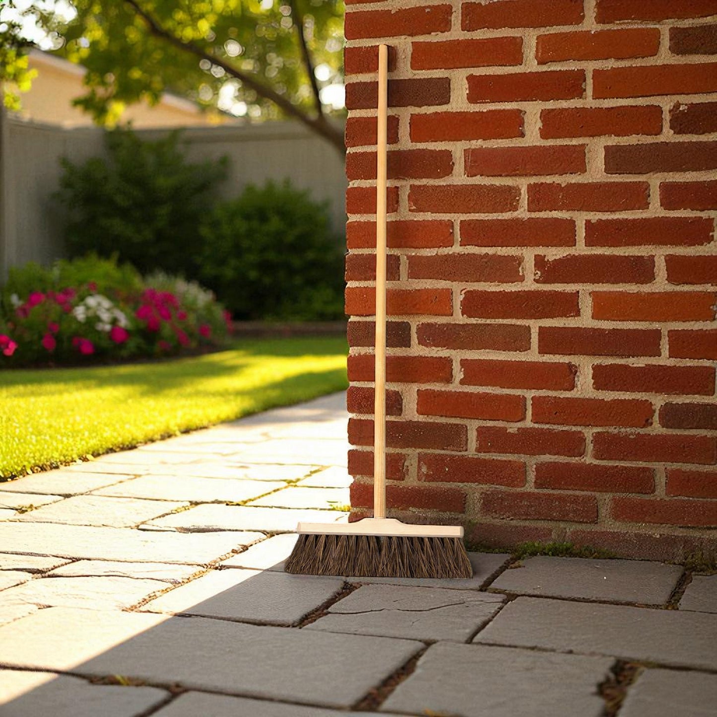 Outdoor broom with slim head 125cm