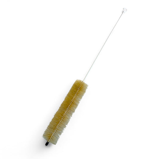Bottle/vase cleaning brush with boar bristle