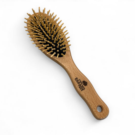 Oval hair brush with wooden pins 27cm