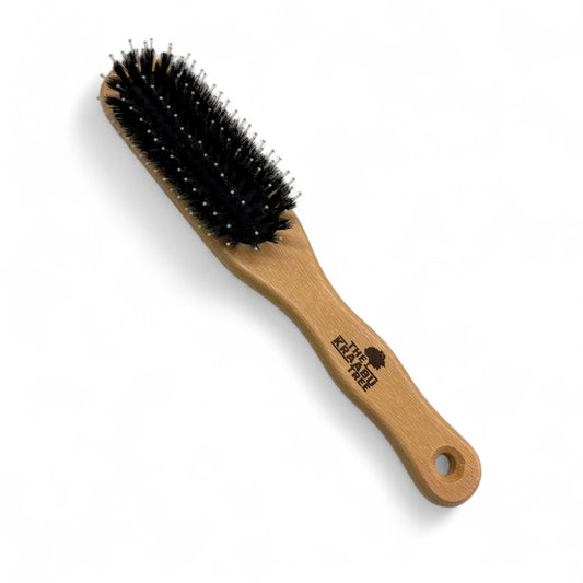 Slim natural hair brush with a detangler 22cm